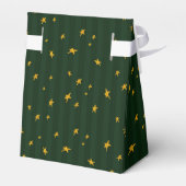 Holiday Green Yellow Star Stripe Christmas フェイバーボックス (裏面サイド)