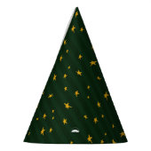 Holiday Green Yellow Stripe Star Christmas パーティーハット (左)