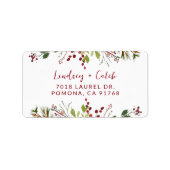 Holiday Greenery Christmas Return Address ラベル (正面)