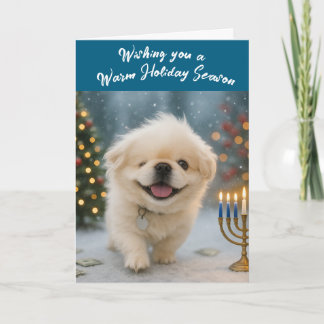 Holiday greeting card feat. Pete the Pekingese シーズンカード