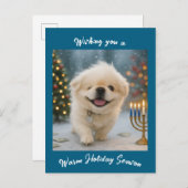 Holiday greeting card feat. Pete the Pekingese シーズンポストカード (正面/裏面)