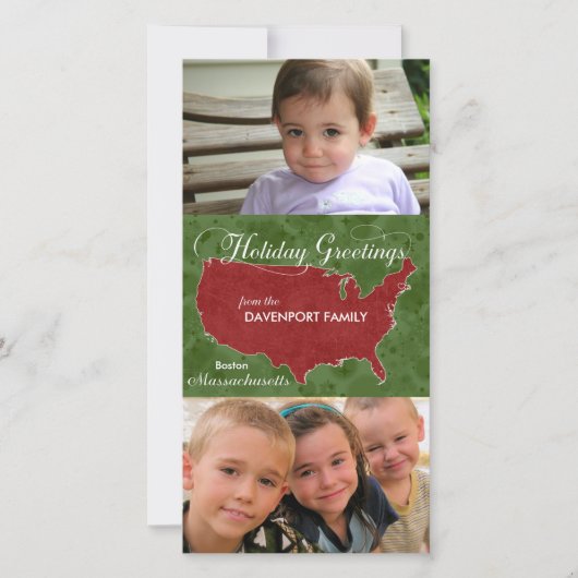 Holiday Greetings from Massachusetts – 写真，名前 シーズンカード (正面)