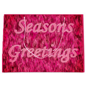 Holiday Greetings In Pink ラージペーパーバッグ (正面)