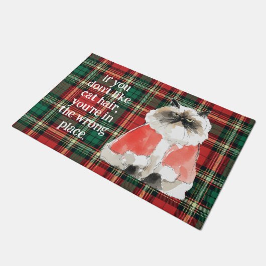 Holiday Grumpy Cat Doormat ドアマット (アングル)
