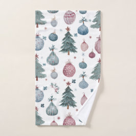 Holiday Hand Towel with Watercolor Festive Design ハンドタオル