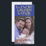 Holiday Hanukkah Photo Card "Love a Latke" シーズンカード<br><div class="desc">Holiday,  Hanukkahフォトカード， "Live Laugh Love a Latke"光沢のある白い封筒のフォトカード。写真や文言を置き換えてパーソナライズ， "Happy Hanukkah,  The Blumbergs"言葉カスタマイズで、あなたのフォントのスタイル、色とサイズを選択してお気に入りの.感謝していストップショッピングだ！感謝する。ハッピーハヌカー！共有写真カードを作成して、愛する人とどこでも特別な瞬間を撮影する。寸法： 4"l x 8"w(ポートレート)美しい光沢仕上げ、フルカラー、フルブリード印刷で120ポンドのカード素材に印刷さ高品質れ、白い#10サイズの封筒を含むフォトカードの送料率（最大1 oz）は$ 0.49</div>