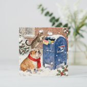 Holiday Helpers Animals at Mailbox Christmas Card シーズンカード (スタンド正面)