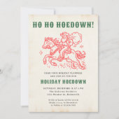 Holiday Hoedown Retro Fun Christmas Santa Holiday 招待状 (正面)