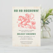 Holiday Hoedown Retro Fun Christmas Santa Holiday 招待状 (スタンド正面)