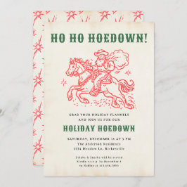 Holiday Hoedown Retro Fun Christmas Santa Holiday 招待状