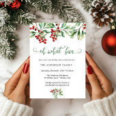 Holiday Holly Christmas Party Invitation 招待状