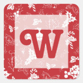 Holiday Holly | Holiday Monogram Sticker スクエアシール (正面)