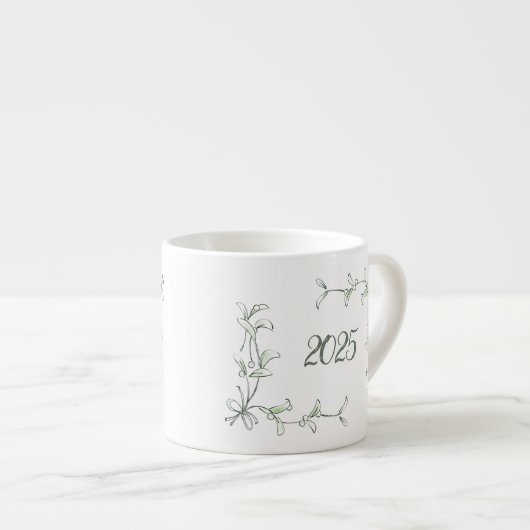 Holiday Holly Personalized Mug エスプレッソカップ (正面右)
