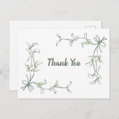 Holiday Holly Thank You Cards ポストカード (正面/裏面)