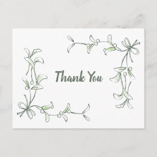 Holiday Holly Thank You Cards ポストカード