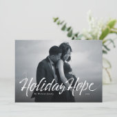 Holiday Hopeスクリプトモダン写真クリスマスカード シーズンカード (スタンド正面)