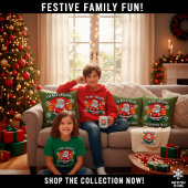 Holiday Humor Home Décor Funny Angry Santa クッション