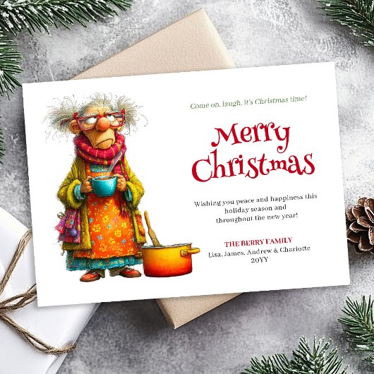 Holiday Humor Woman Custom Printable Greeting シーズンカード