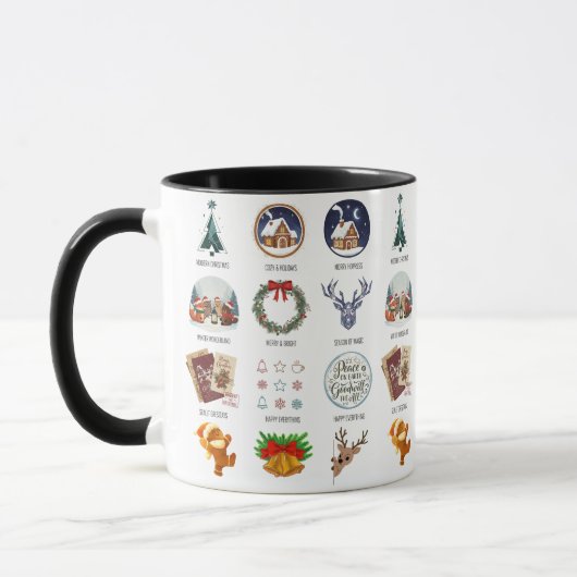 Holiday Icons Compilation Christmas Coffee Cup マグカップ (左)