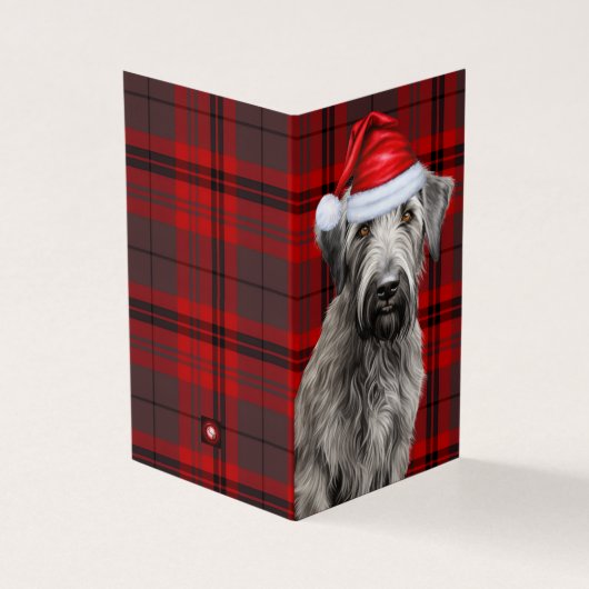 Holiday Irish Wolfhound Dog Red Plaid Christmas (外部)