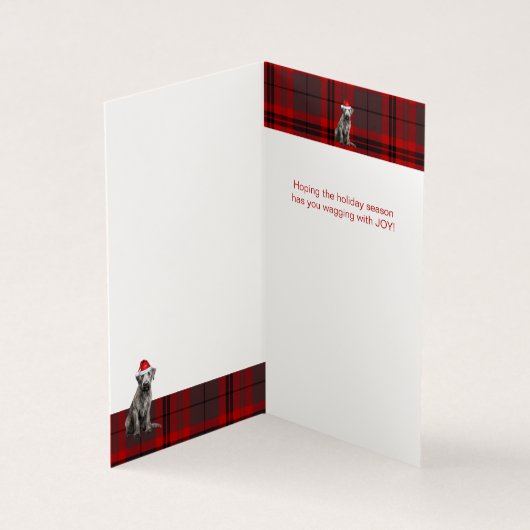 Holiday Irish Wolfhound Dog Red Plaid Christmas (内部)