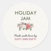 Holiday Jam Label | Christmas Canning Sticker ラウンドシール (正面)