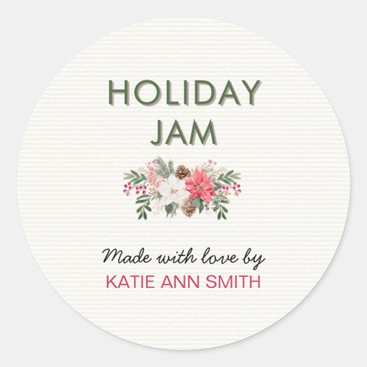 Holiday Jam Label | Christmas Canning Sticker ラウンドシール (正面)