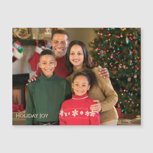 Holiday Joy Fun Magnetic Pet Photo Christmas (正面)