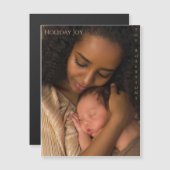 Holiday Joy Modern Magnetic Photo Christmas (正面/裏面)