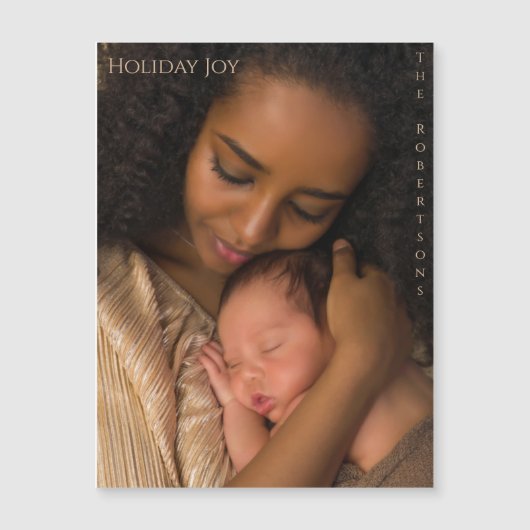 Holiday Joy Modern Magnetic Photo Christmas (正面)