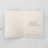 Holiday Joy Simple Warm Family Photo Christmas カード (内部)