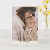 Holiday Joy Simple Warm Family Photo Christmas カード (黄色い花)