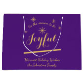 Holiday Joy - 'This the Season to be Journey' Purp ラージペーパーバッグ (正面)