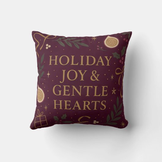 Holiday Joy Throw Pillow クッション (裏面)
