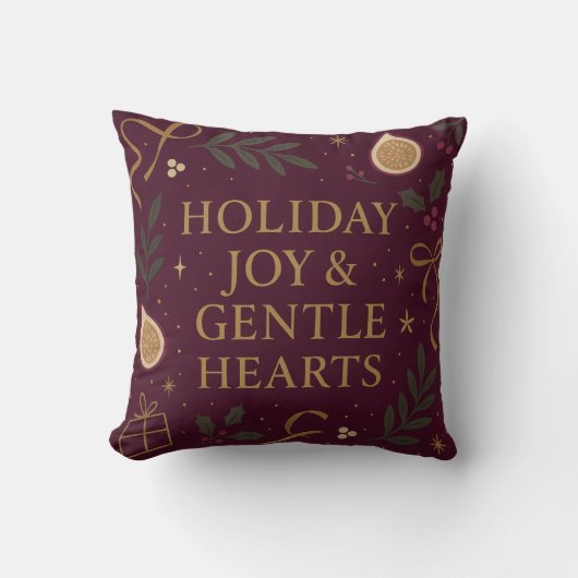 Holiday Joy Throw Pillow クッション (正面)