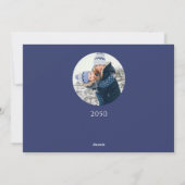 Holiday Joyful Scriptブルーホワイトスノーフレーク2写真 シーズンカード (裏面)