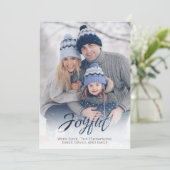 Holiday Joyful Script Red Green Snowflake 1写真 シーズンカード (スタンド正面)