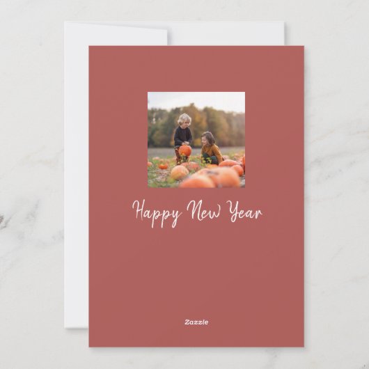 Holiday Joyful Script Red Winter Snowflake 1写真 シーズンカード (裏面)