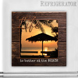 Holiday Keepsake Beach Photo Magnet マグネット<br><div class="desc">Frame your most precious holiday or beach photo or add any other favorite photo to this rustic wood and rose gold photo magnet. Gorgeous as a personalized gift!</div>