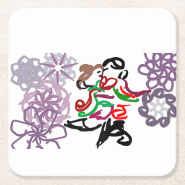 Holiday Kiss  スクエアペーパーコースター