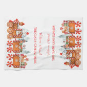 Holiday kitchen towel candy cane express キッチンタオル (横)