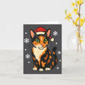 Holiday Kitten Cute Christmas Cat Design Uni  カード (黄色い花)