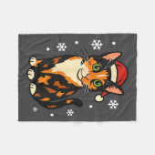 Holiday Kitten Cute Christmas Cat Design Uni  フリースブランケット (正面(横))