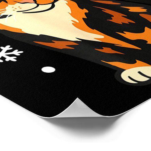 Holiday Kitten Cute Christmas Cat Design Uni  ポスター (角)