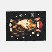 Holiday Kitten Cute Christmas Cat Design Uni Long  フリースブランケット (正面(横))