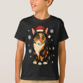Holiday Kitten Cute Christmas Cat Design Uni Long  Tシャツ (正面)