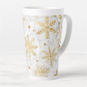 Holiday latte cup in gold and white カフェラテマグ (右アングル)