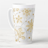 Holiday latte cup in gold and white カフェラテマグ (左アングル)
