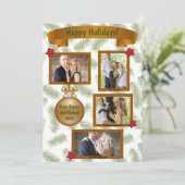 Holiday Letter with Photo - Fir Branches シーズンカード (スタンド正面)