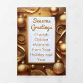 Holiday Letter with Photo - Golden Moments 三つ折り招待状 (カバー)